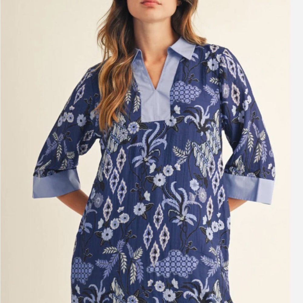 NWOT Anthropologie JODIFL Boho Floral collared lightweight dress Small/Medium
